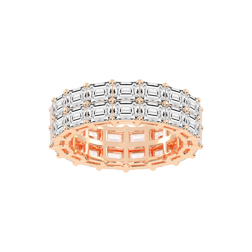 Multi-Row Emerald Cut Eternity Band