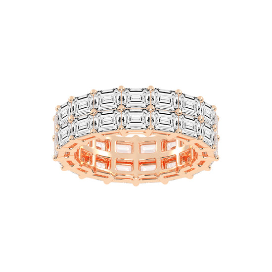 Multi-Row Emerald Cut Eternity Band