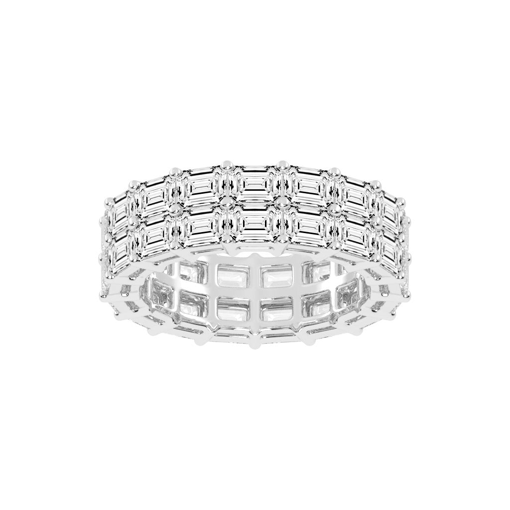 Multi-Row Emerald Cut Eternity Band