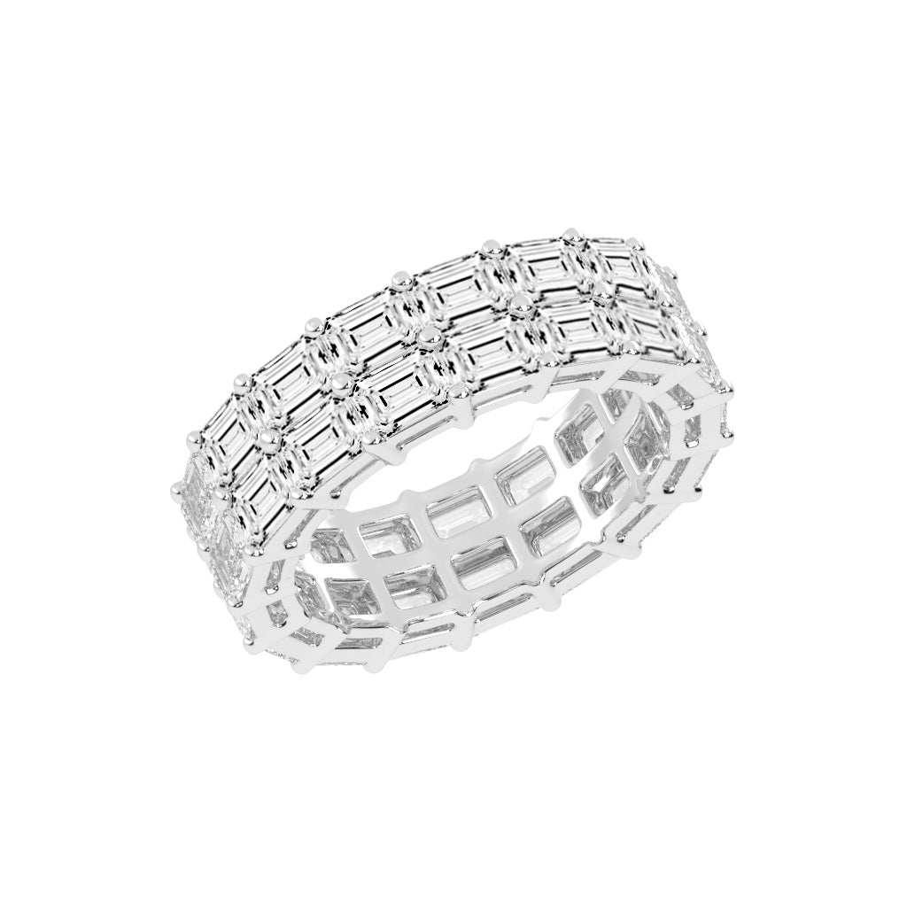 Multi-Row Emerald Cut Eternity Band