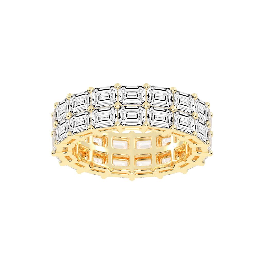 Multi-Row Emerald Cut Eternity Band