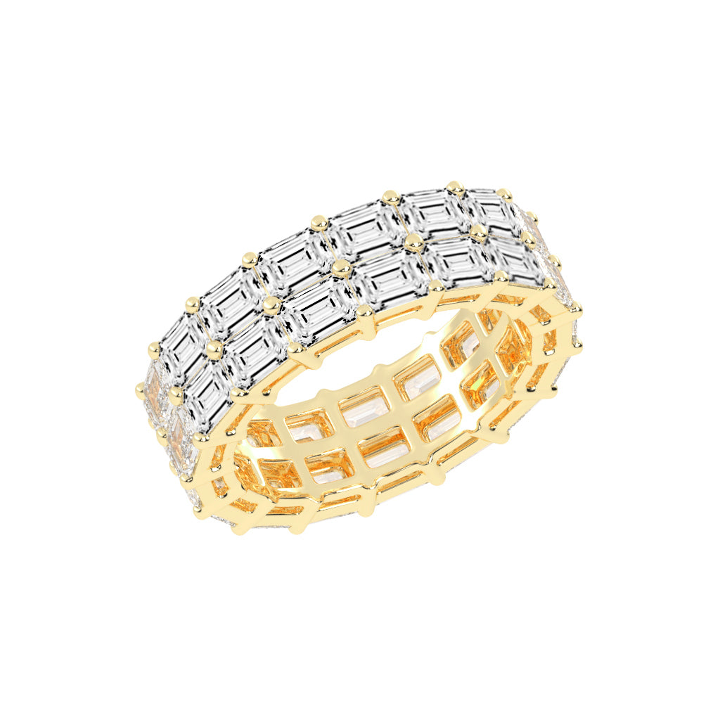Multi-Row Emerald Cut Eternity Band