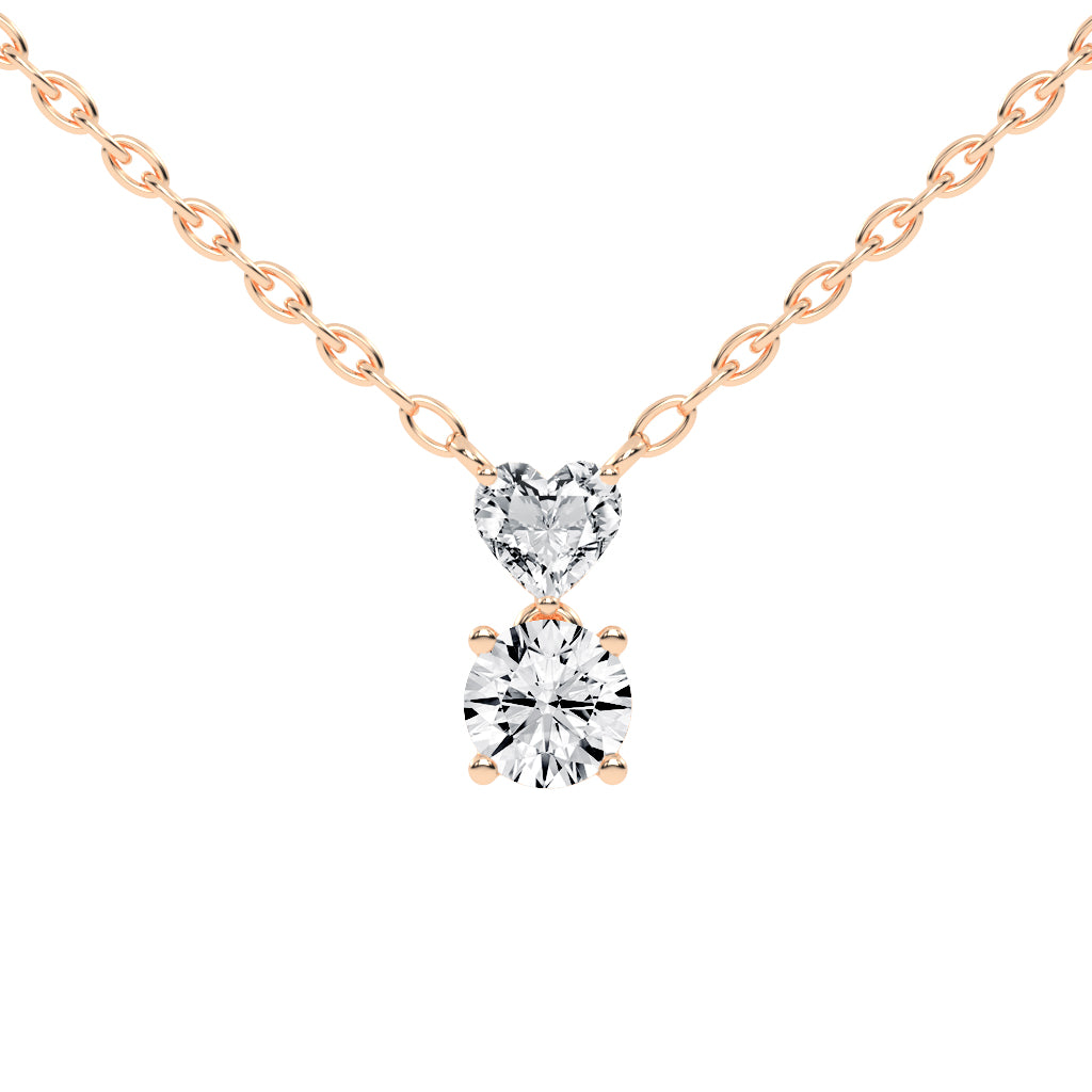 1.5Ct Round Shape Rose Gold Solitaire Pendants