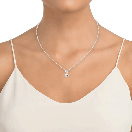 1.5Ct Round Shape Rose Gold Solitaire Pendants