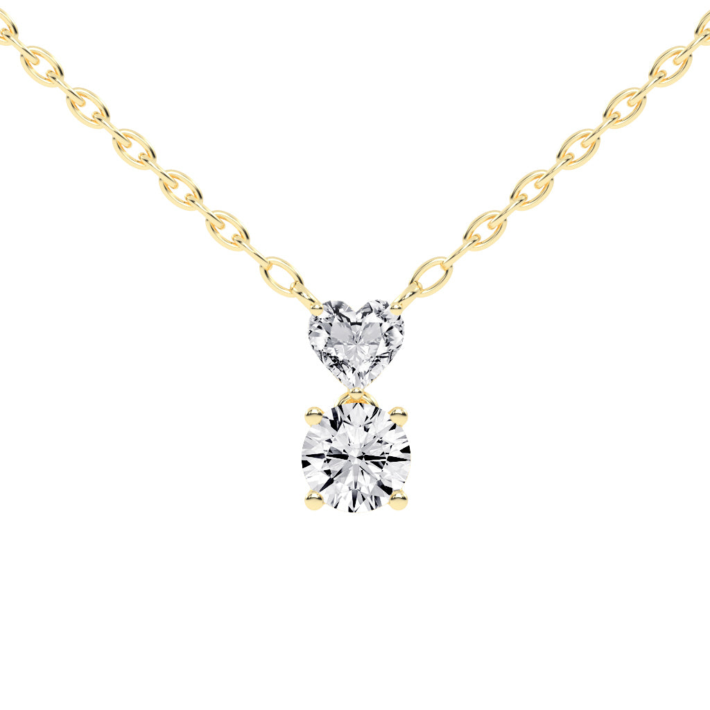 1.5Ct Round Shape Rose Gold Solitaire Pendants