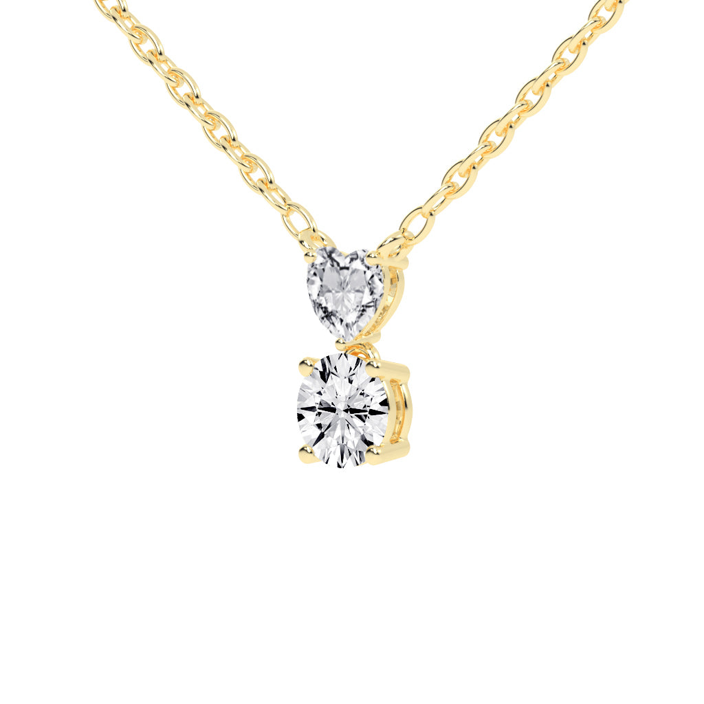 1.5Ct Round Shape Rose Gold Solitaire Pendants