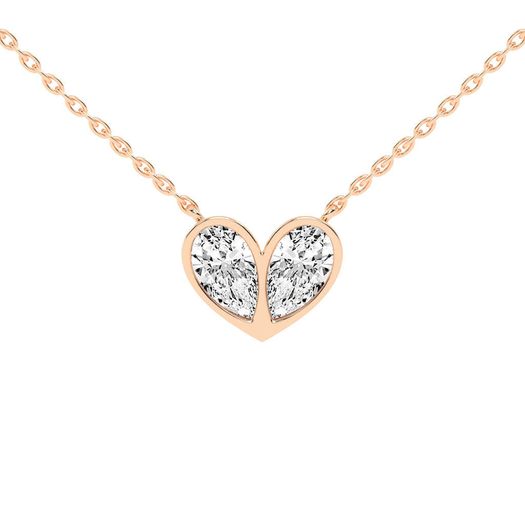 Evelina 6.25Ct Heart Style Pear Cut Fancy Lab Diamond Pendant