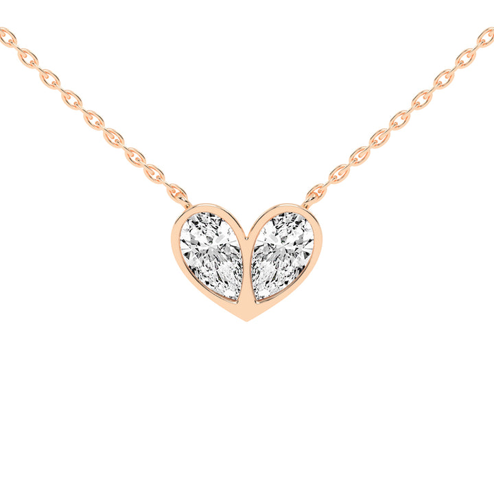 Evelina 6.25Ct Heart Style Pear Cut Fancy Lab Diamond Pendant