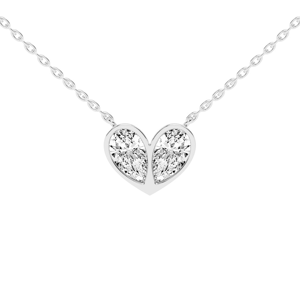 Evelina 6.25Ct Heart Style Pear Cut Fancy Lab Diamond Pendant