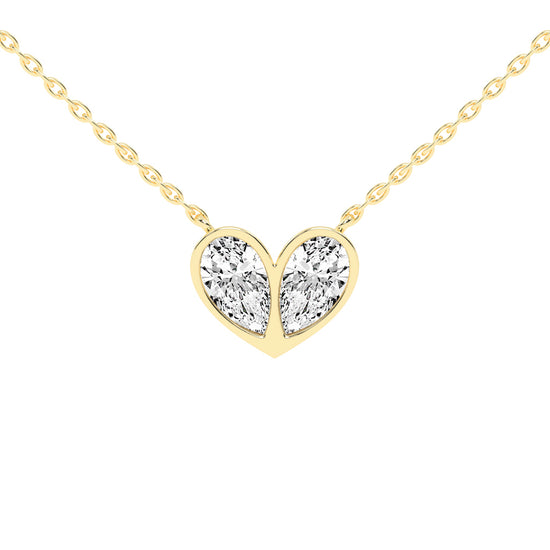 Evelina 6.25Ct Heart Style Pear Cut Fancy Lab Diamond Pendant