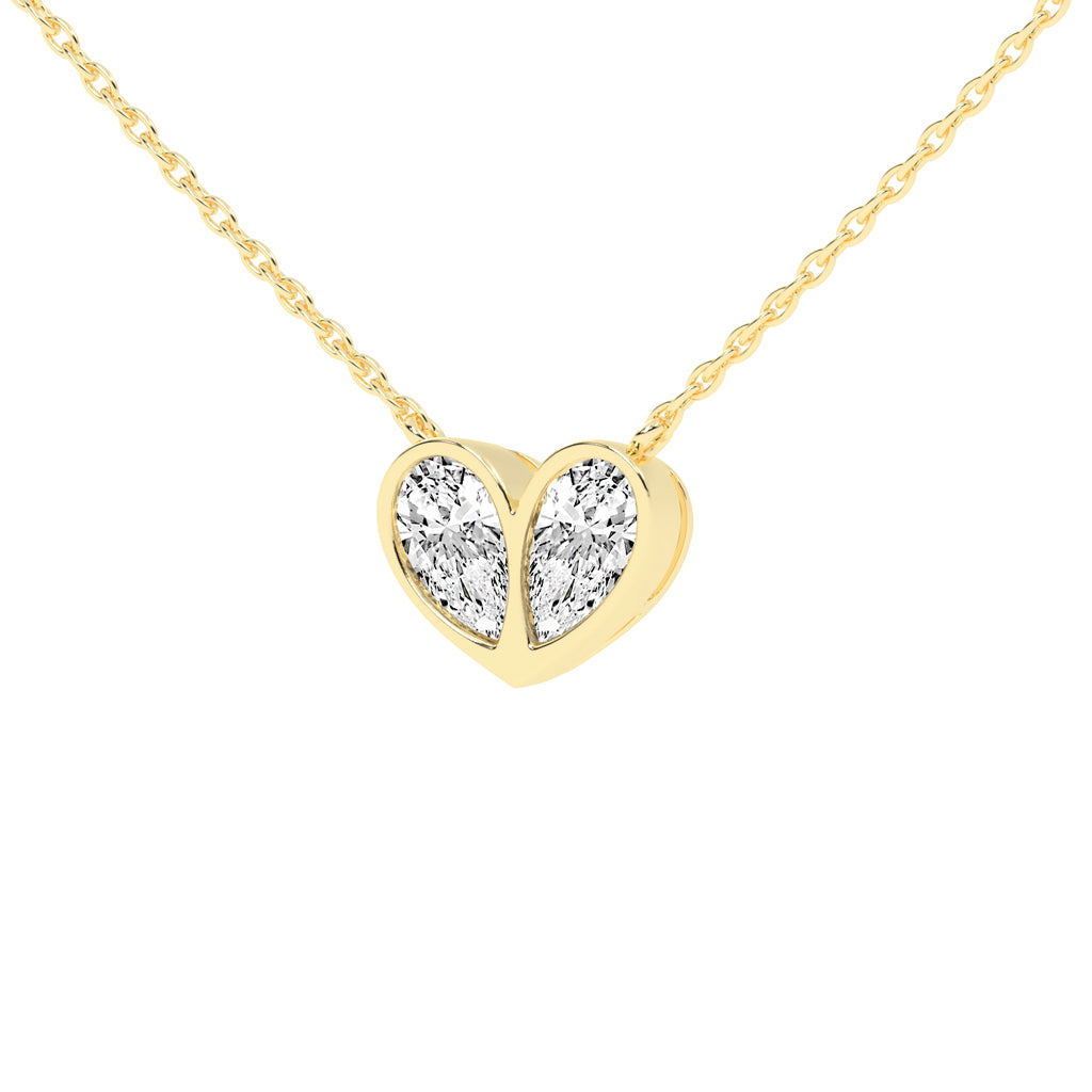Evelina 6.25Ct Heart Style Pear Cut Fancy Lab Diamond Pendant