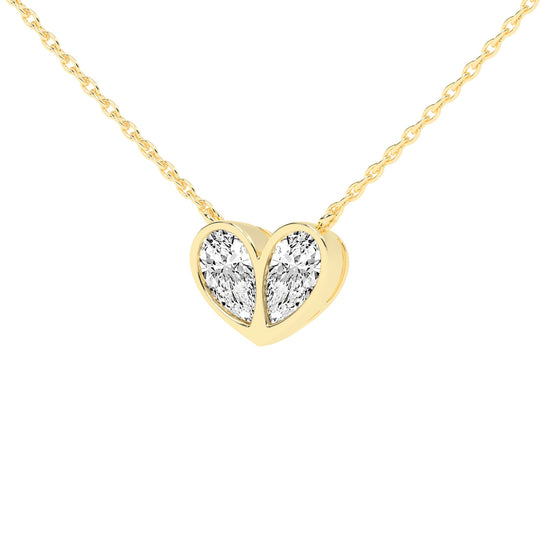 Evelina 6.25Ct Heart Style Pear Cut Fancy Lab Diamond Pendant