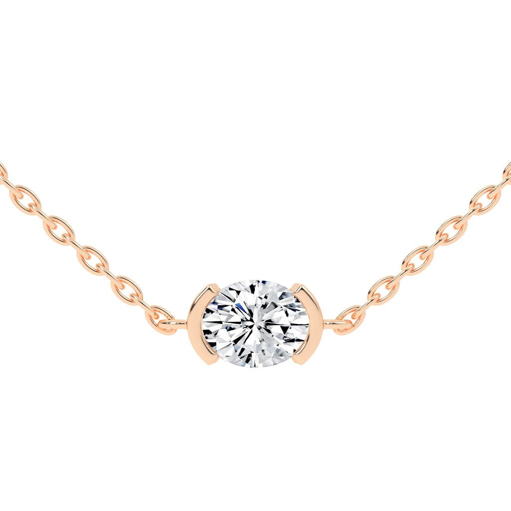 2Ct Oval Shape,Gold,Solitaire Pendants