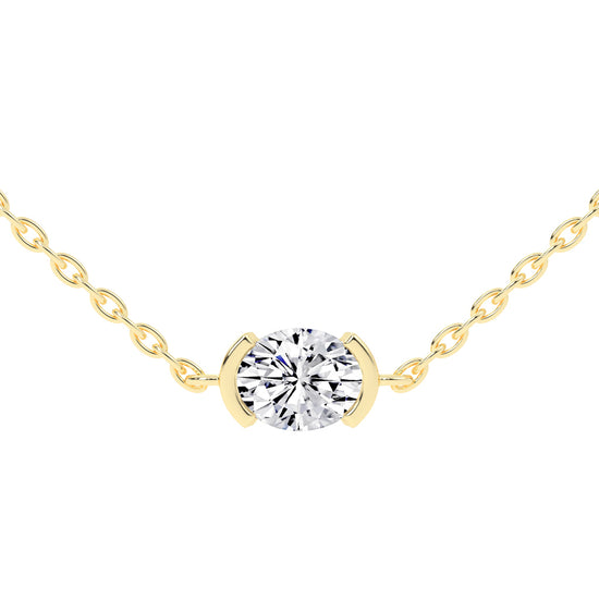 2Ct Oval Shape,Gold,Solitaire Pendants