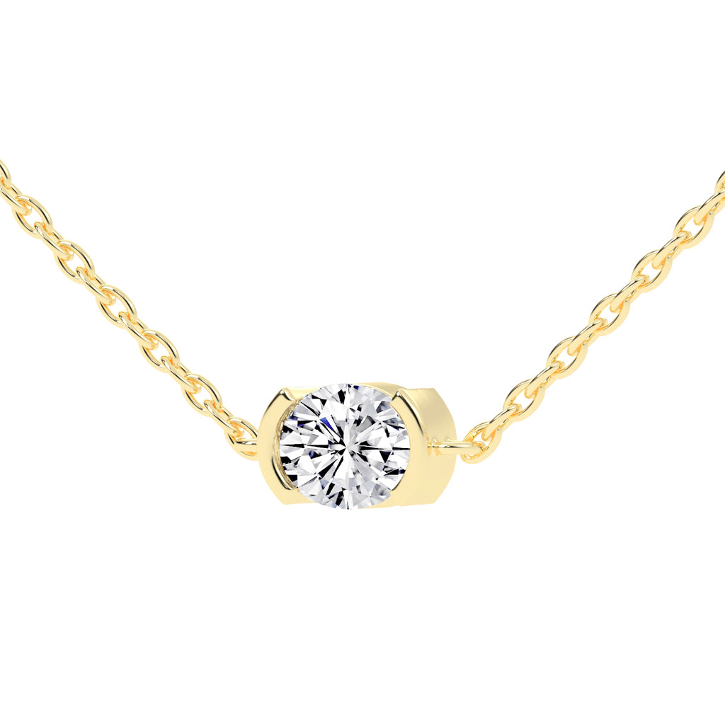 2Ct Oval Shape,Gold,Solitaire Pendants