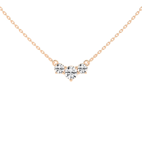 Katia 3.5Ct Three Stone Round Cut Fancy Lab Diamond Pendant