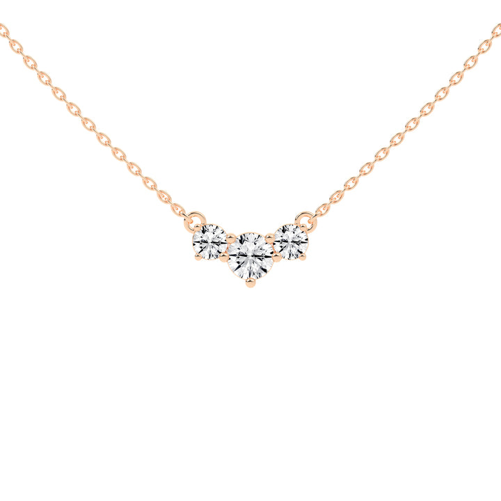 Katia 3.5Ct Three Stone Round Cut Fancy Lab Diamond Pendant
