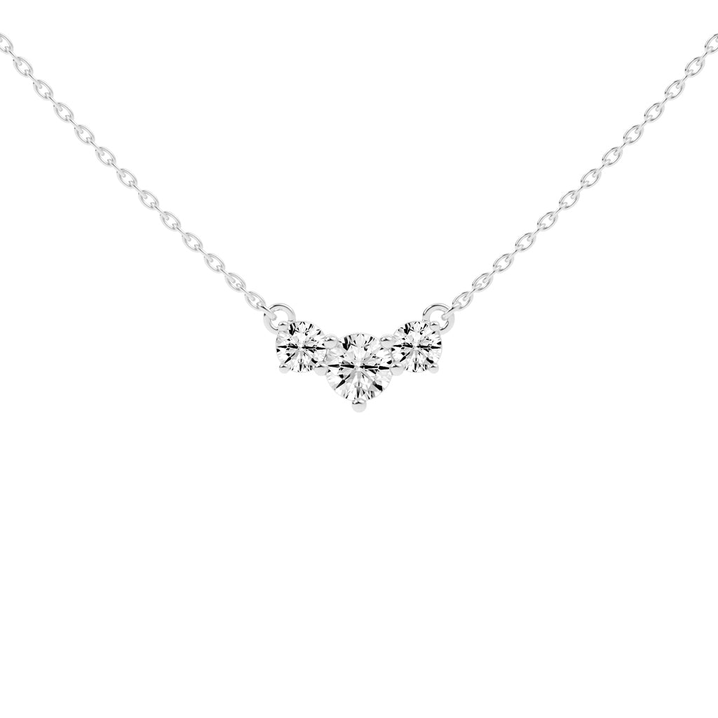 Katia 3.5Ct Three Stone Round Cut Fancy Lab Diamond Pendant