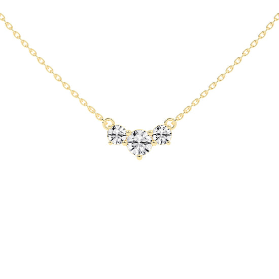 Katia 3.5Ct Three Stone Round Cut Fancy Lab Diamond Pendant