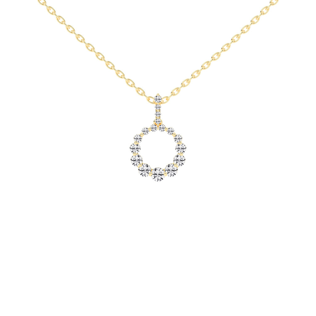 Wrenna 1.25Ct Open Circle Round Cut Famcy Lab Diamond Pendant