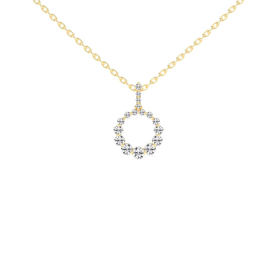 Wrenna 1.25Ct Open Circle Round Cut Famcy Lab Diamond Pendant