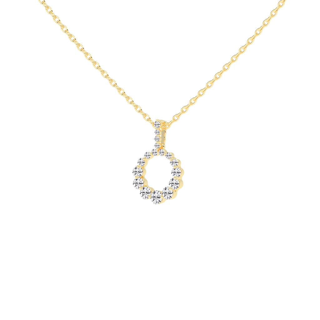 Wrenna 1.25Ct Open Circle Round Cut Famcy Lab Diamond Pendant