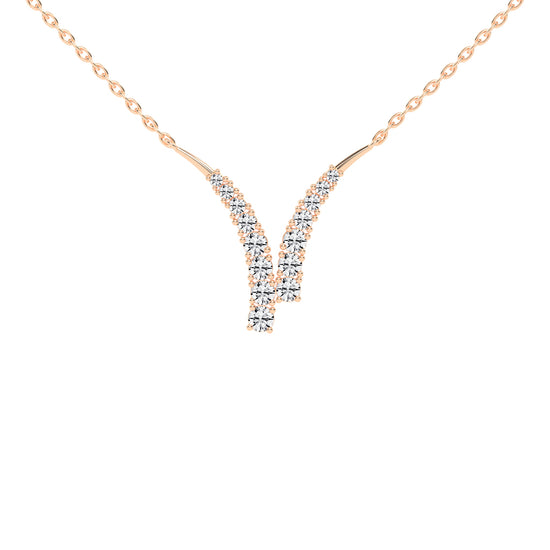 Luna 1.75Ct V Shape Round Cut Fancy Lab Diamond Pendant