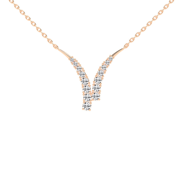 Luna 1.75Ct V Shape Round Cut Fancy Lab Diamond Pendant
