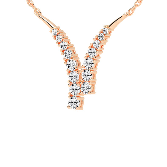 Luna 1.75Ct V Shape Round Cut Fancy Lab Diamond Pendant