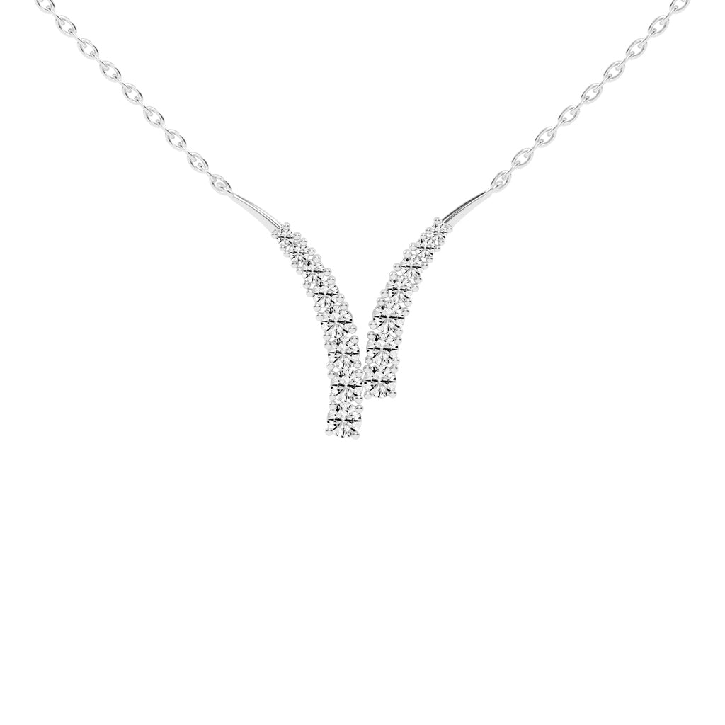 Luna 1.75Ct V Shape Round Cut Fancy Lab Diamond Pendant