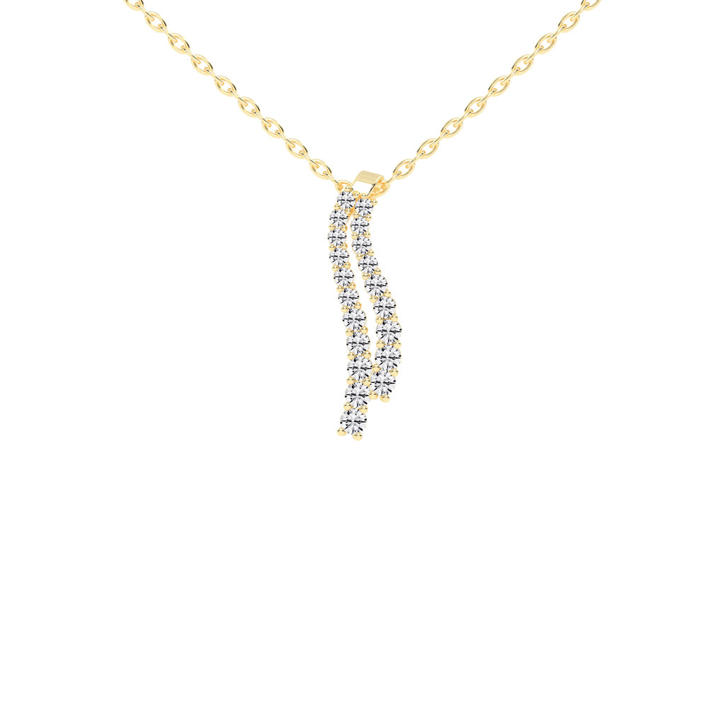 Xara Long Anchor Round Cut Delicate Lab Diamond Pendant