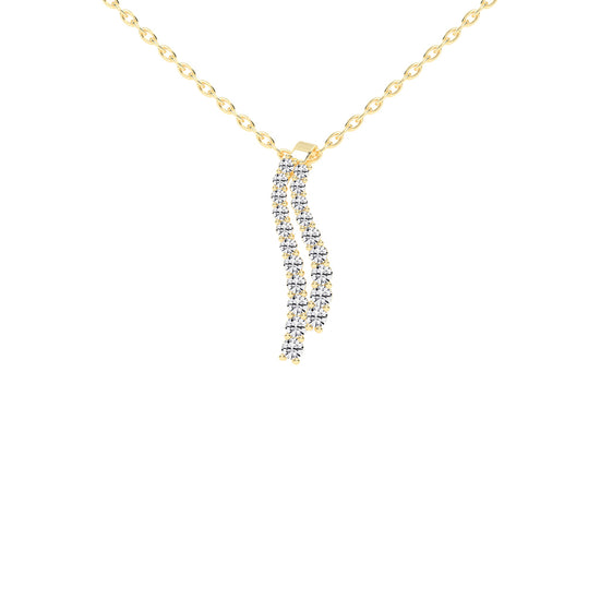 Xara Long Anchor Round Cut Delicate Lab Diamond Pendant