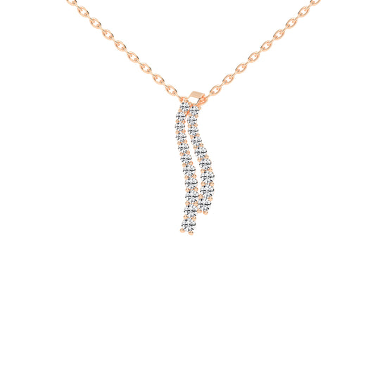 Xara Long Anchor Round Cut Delicate Lab Diamond Pendant