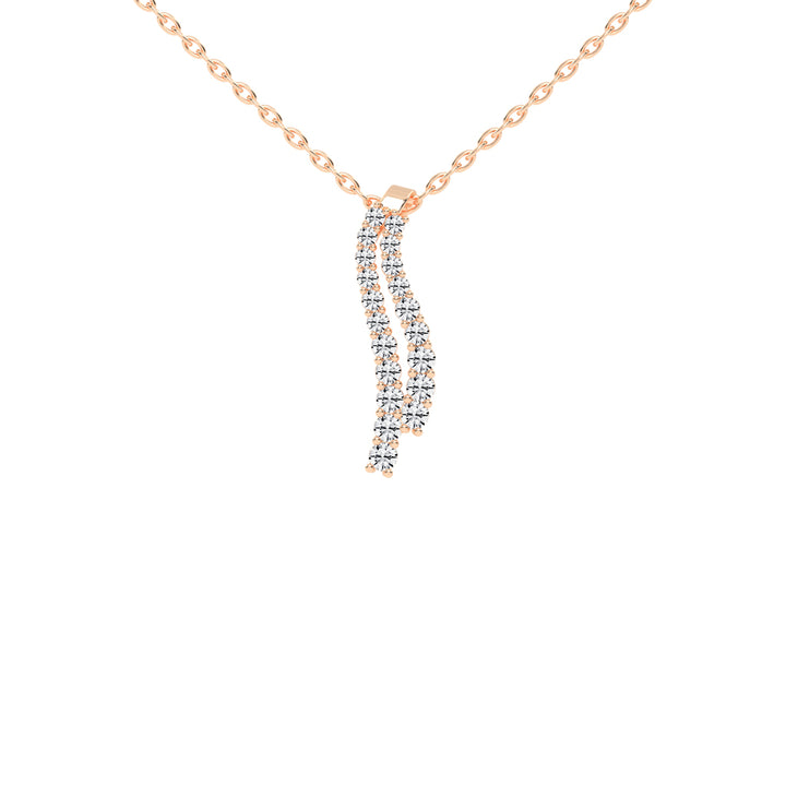 Xara Long Anchor Round Cut Delicate Lab Diamond Pendant