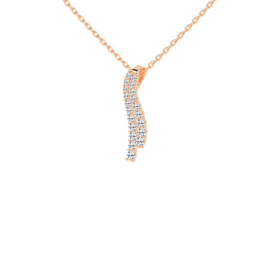 Xara Long Anchor Round Cut Delicate Lab Diamond Pendant