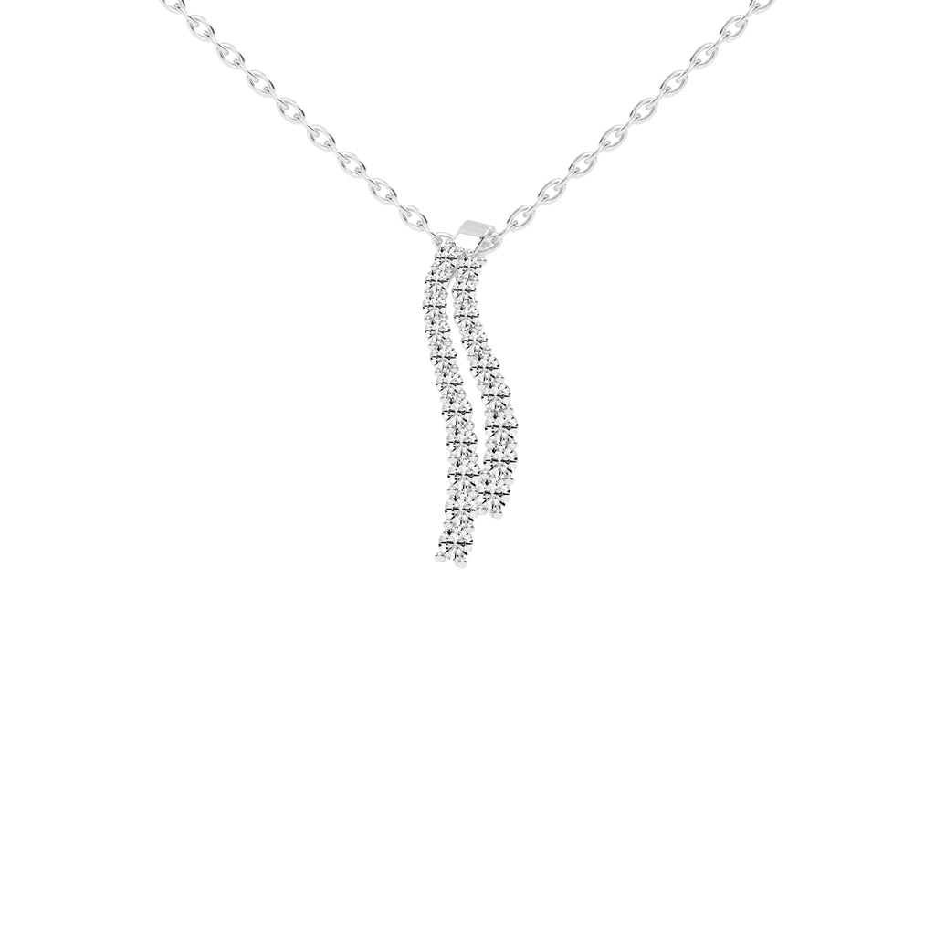 Xara Long Anchor Round Cut Delicate Lab Diamond Pendant