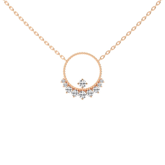 Ursina 1.5Ct Open Circle Round Cut Fancy Lab Diamond Pendant