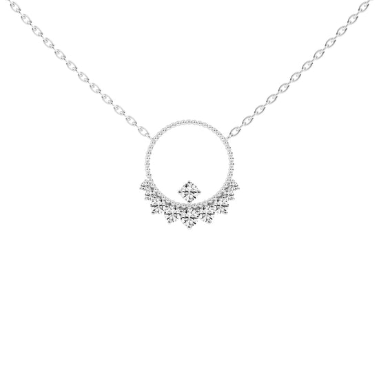 Ursina 1.5Ct Open Circle Round Cut Fancy Lab Diamond Pendant