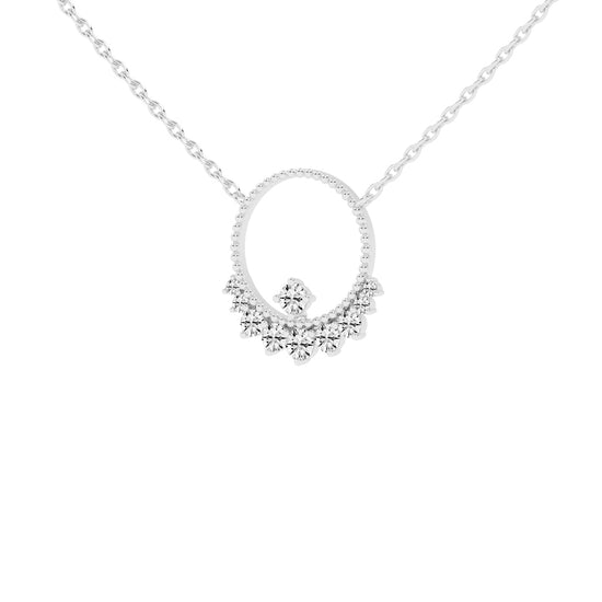 Ursina 1.5Ct Open Circle Round Cut Fancy Lab Diamond Pendant