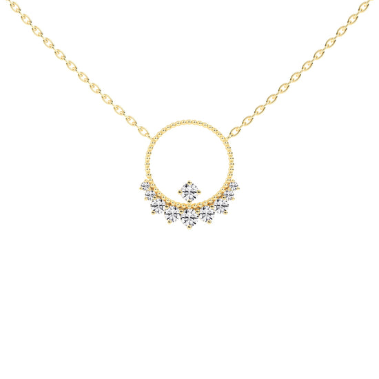 Ursina 1.5Ct Open Circle Round Cut Fancy Lab Diamond Pendant