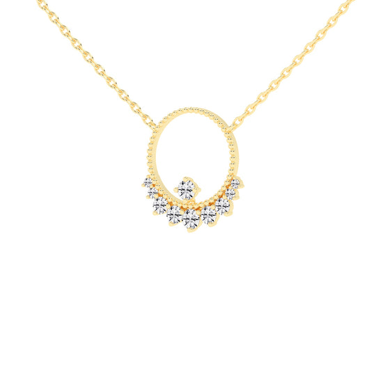 Ursina 1.5Ct Open Circle Round Cut Fancy Lab Diamond Pendant