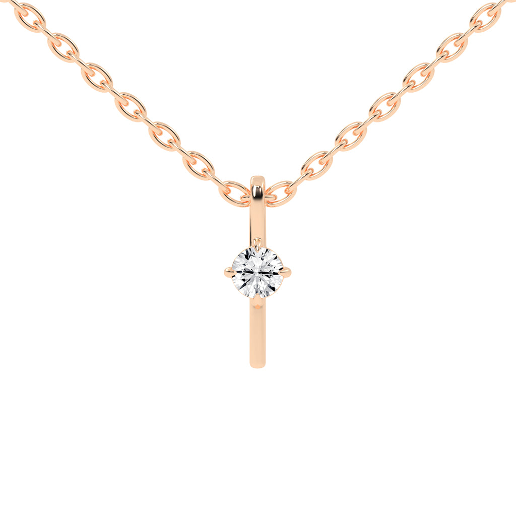 Naya Four Prong Round Cut Delicate Lab Diamond Pendant