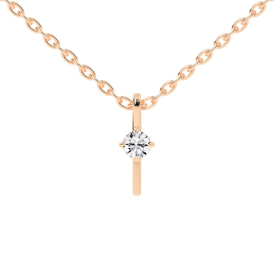 Naya Four Prong Round Cut Delicate Lab Diamond Pendant