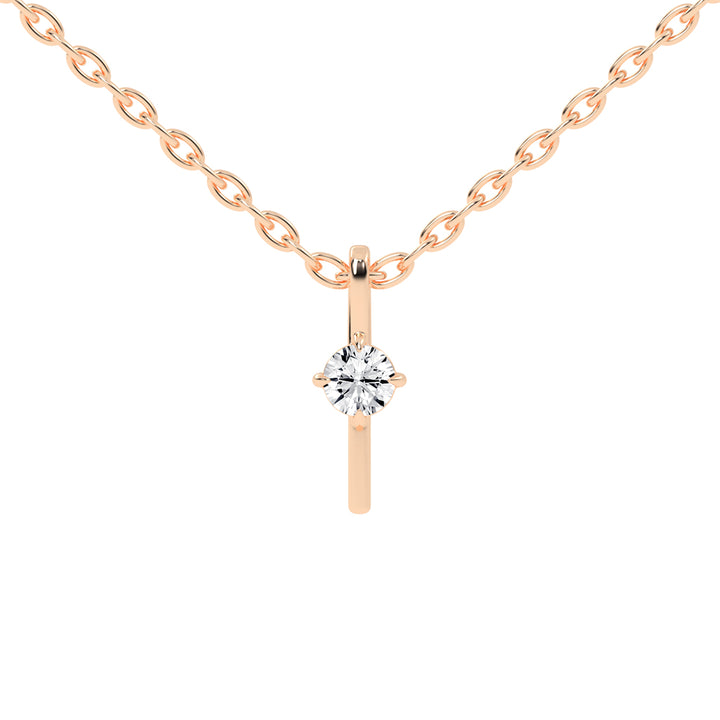 Naya Four Prong Round Cut Delicate Lab Diamond Pendant
