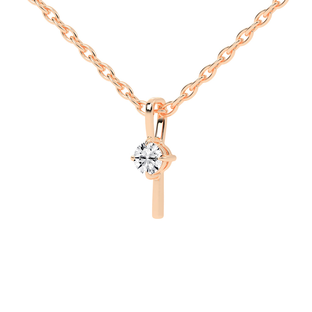 Naya Four Prong Round Cut Delicate Lab Diamond Pendant
