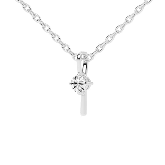 Naya Four Prong Round Cut Delicate Lab Diamond Pendant