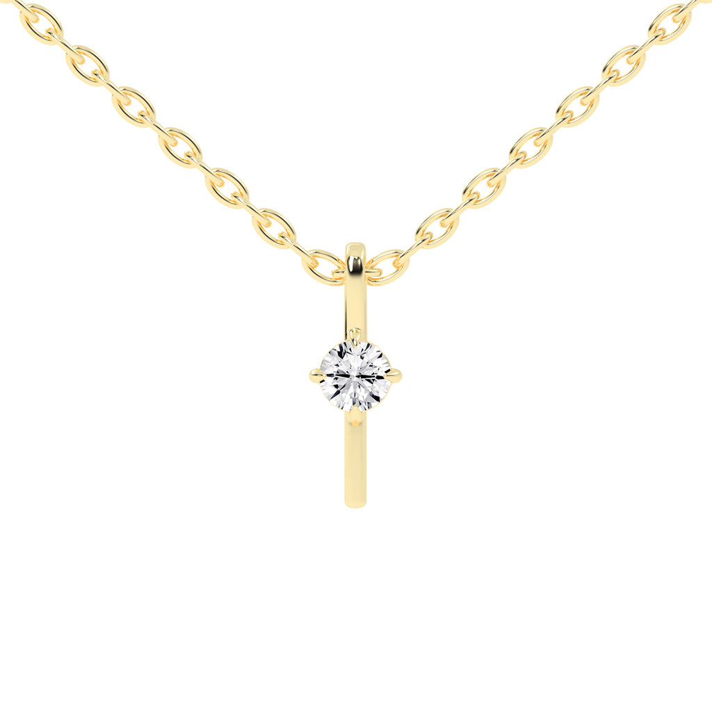 Naya Four Prong Round Cut Delicate Lab Diamond Pendant