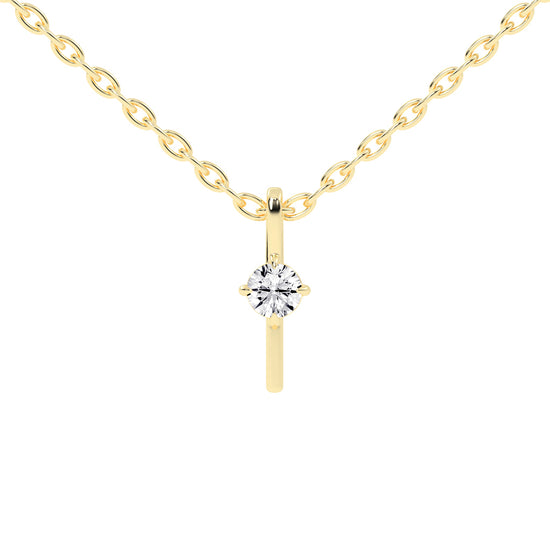 Naya Four Prong Round Cut Delicate Lab Diamond Pendant