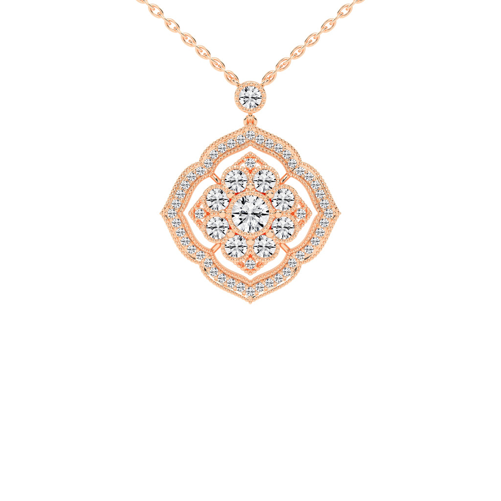 Juno 4.5Ct Vintage Shield Grace Fancy Lab Diamond Pendant