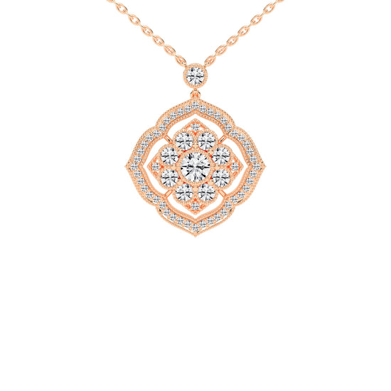 Juno 4.5Ct Vintage Shield Grace Fancy Lab Diamond Pendant